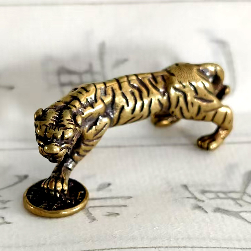 Picture of Three-dimensional Zodiac Brass Zodiac Car Keychain Accessories Copper Birth Year Copper Hanging Ornaments Wholesale