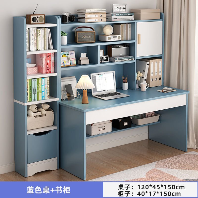 Picture of Student home study desk, children's desk, bookshelf combination table and chair set, simple bedroom, children's writing desk