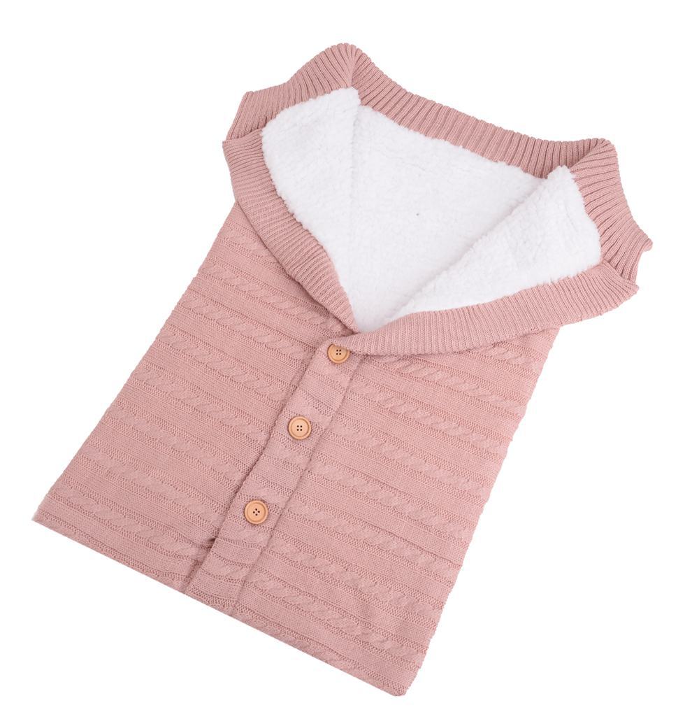 Picture of Wool Knitted Velvet Thickeneded Button Sleeping Bag, Warm and Anti-Jump Sleeping Bag, Baby Outdoor Stroller Sleeping Bag