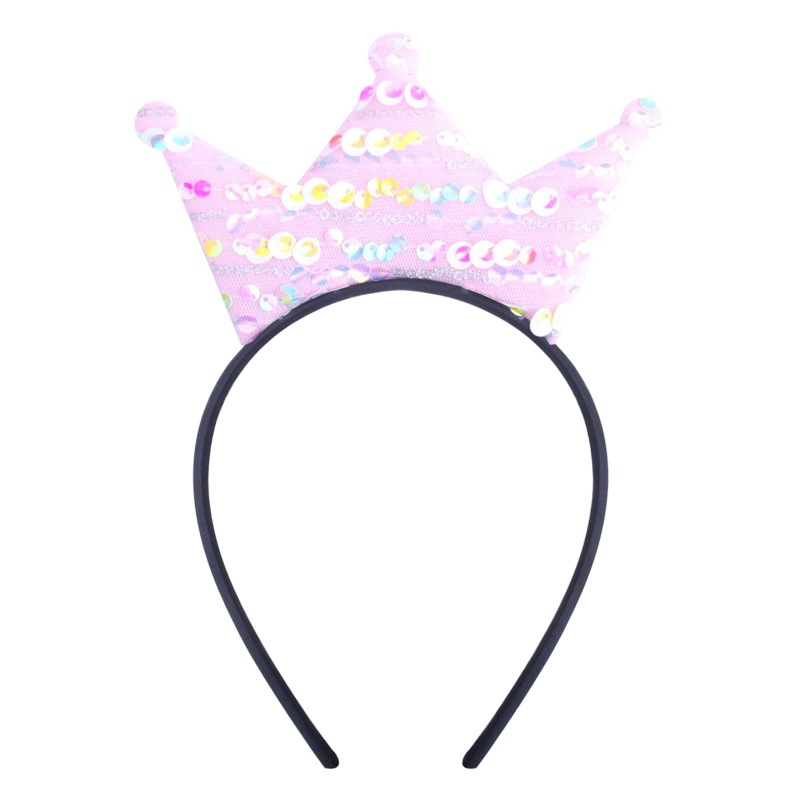 Xintian cross-border Amazon headband wholesale children's crown birthday cartoon cute sequin fabric jewelry hairband