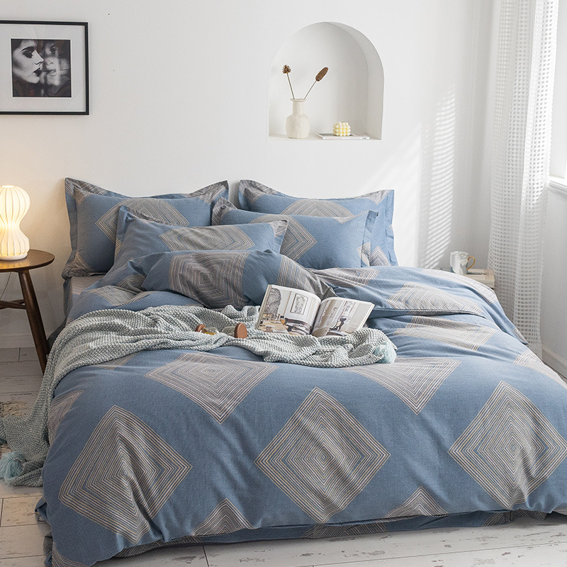 Picture of Cotton brushed duvet cover single piece modern simple single double dormitory thickened quilt cover pure cotton duvet cover single piece