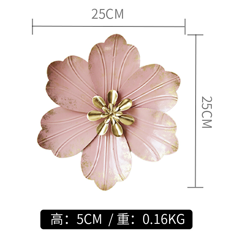 Picture of Light Luxury Metal Stereo Flower Wall Hanging DIY Wall Decoration Living Room Bedroom Tv Wall Hanging Single Small Wall Decoration