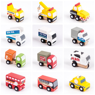 Picture of Japanese mini children's car combination and wind series Children's beneficial intelligence wooden first generation second generation car model