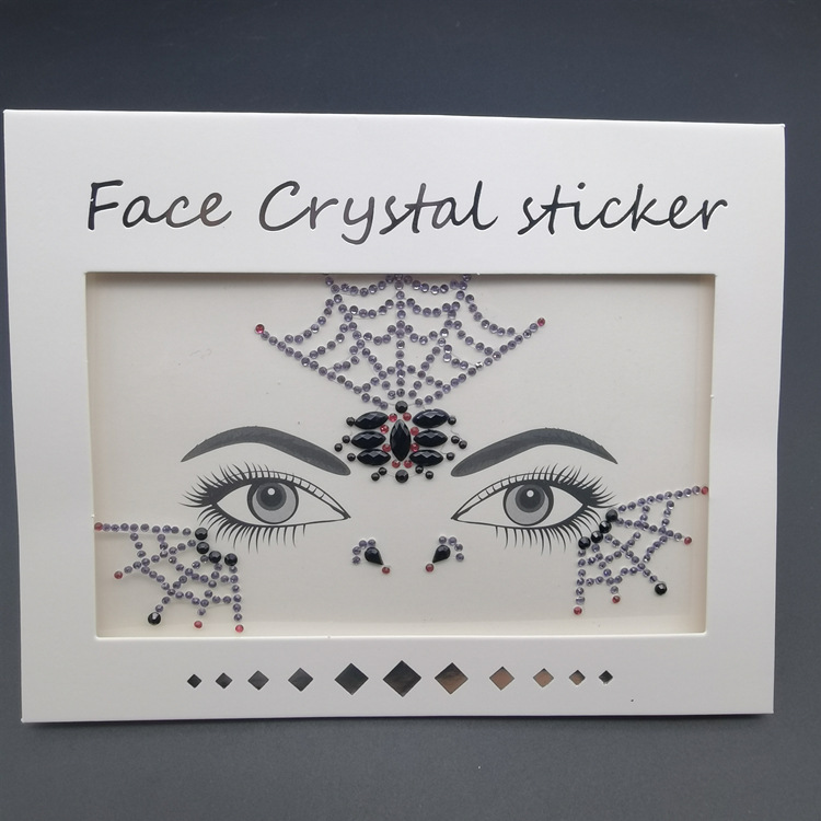 Picture of Internet Celebrity DIY Face Stickers, Eyebrow Stickers, Acrylic Accessories, Colorfulful Forehead Decoration, Masquerade Face Rhinestone Stickers