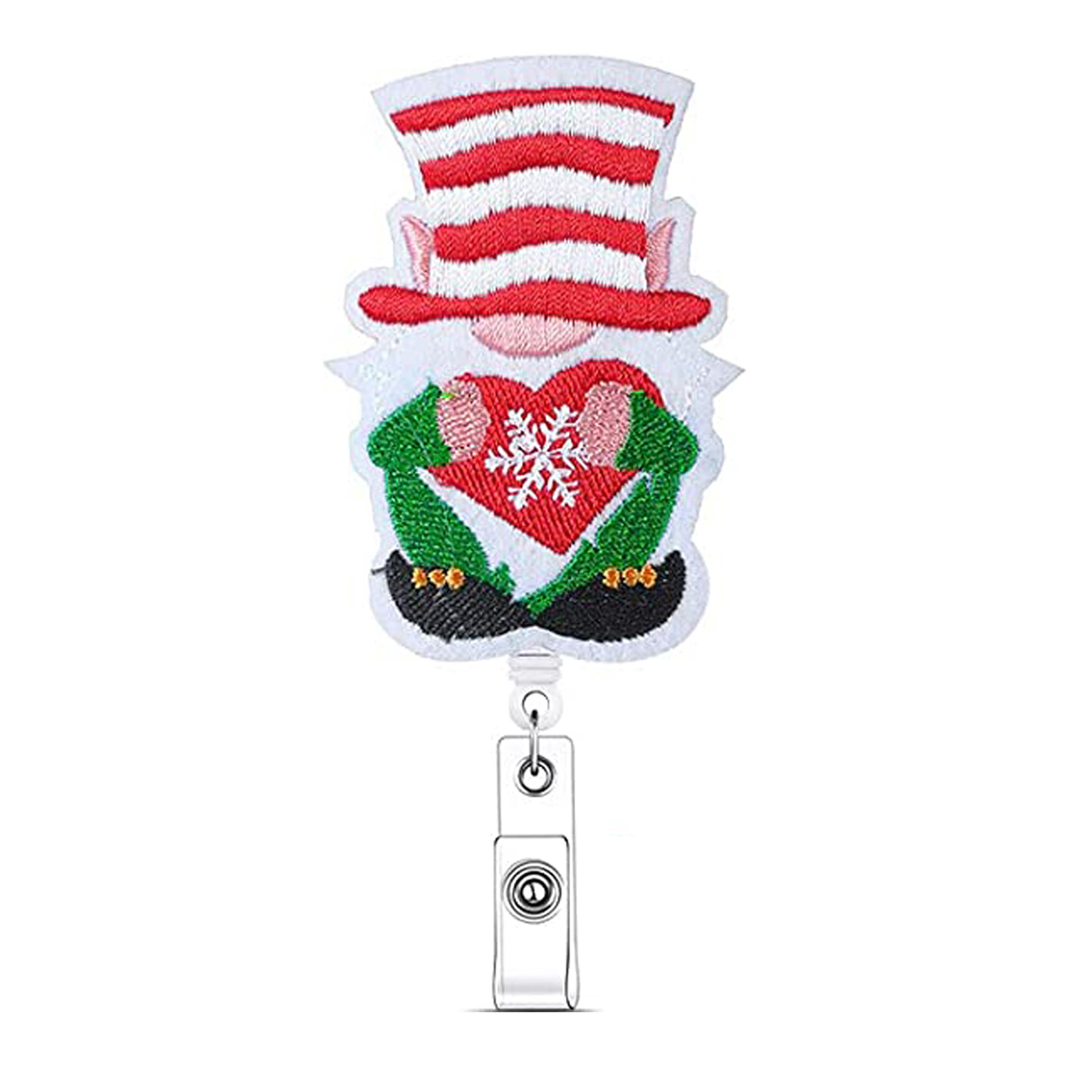 Picture of Handmade embroidery Christmas felt easy pull buckle easy pull snowflake snowman elk retractable rotating easy pull gift