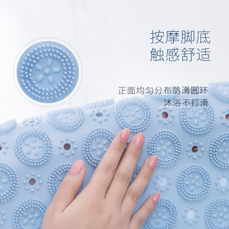 Picture of Combination of New Round Bathroom Tpr Anti-Slip Mat Series Household Shower Room Hydrophobic Quick-Drying Suction Cup Floor Mat Bathroom