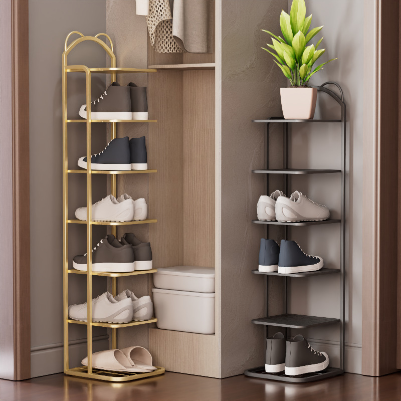 Shoe Rack Small Narrow Multi-Layer Home Entry Bear Ears Ultra-Narrow Shoe Rack Integrated Room Space-Saving Shoe Rack