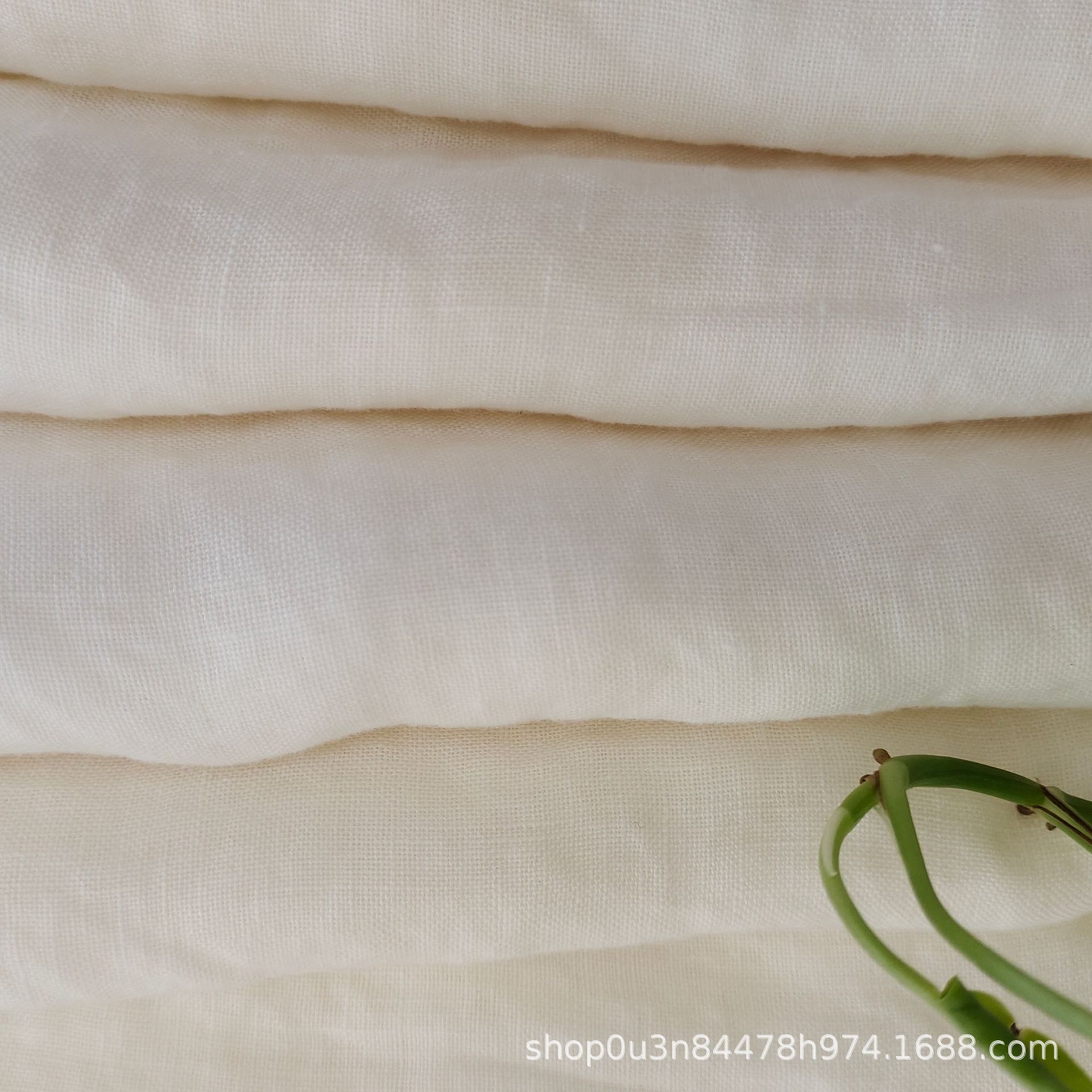 Picture of Pure Linen White Window Screen Washed Fabric French Long Linen Gauze Curtain Fabric Enzyme Washed Extra Wide Linen Curtain