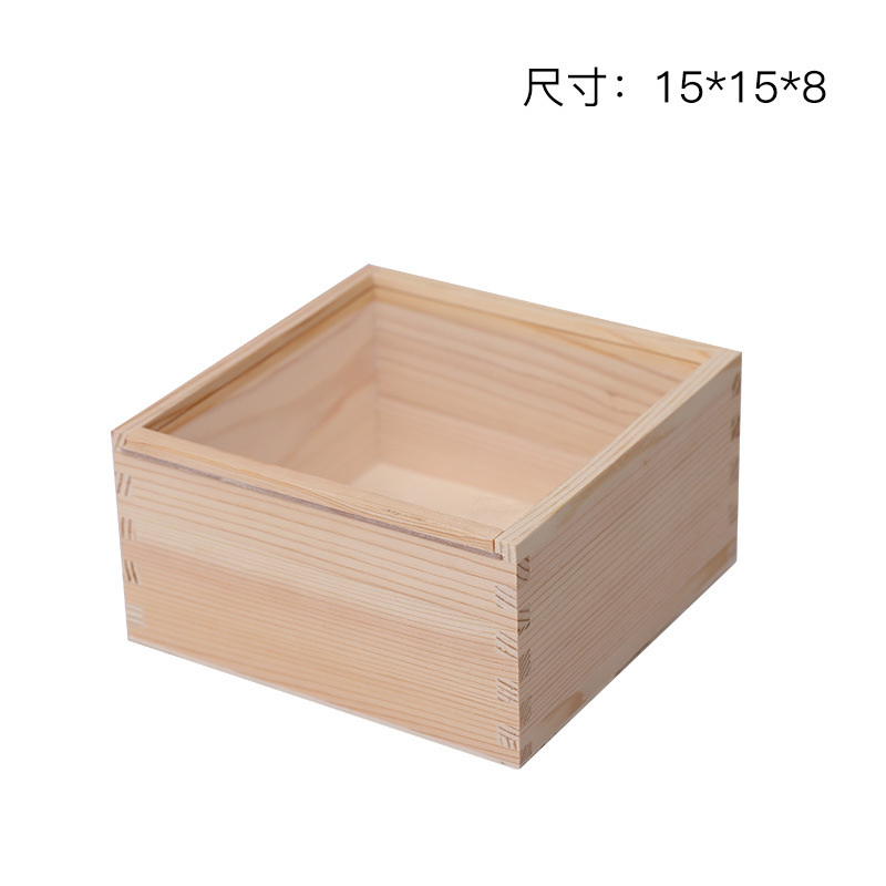 Picture of Accompanying Gift Wooden Box Simple Pine Gift Packaging Box Candy Box Immortal Flower and Wood Box Wooden Jewelry Storage Box