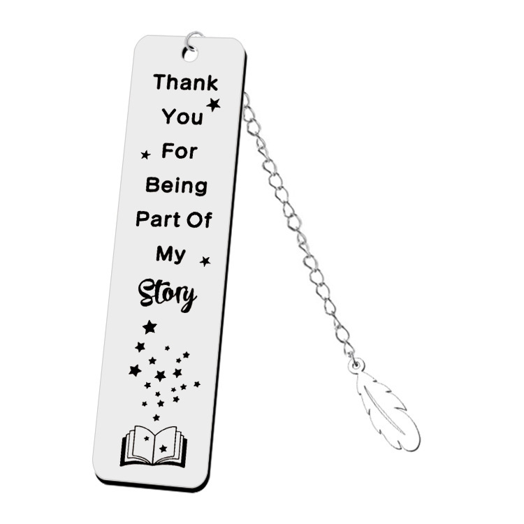Stainless Steel Bookmark Teacher's Day Gift Graduation Season Lettering Bookmark Inspirational Thanksgiving Metal Blank Bookmark Cross-Border