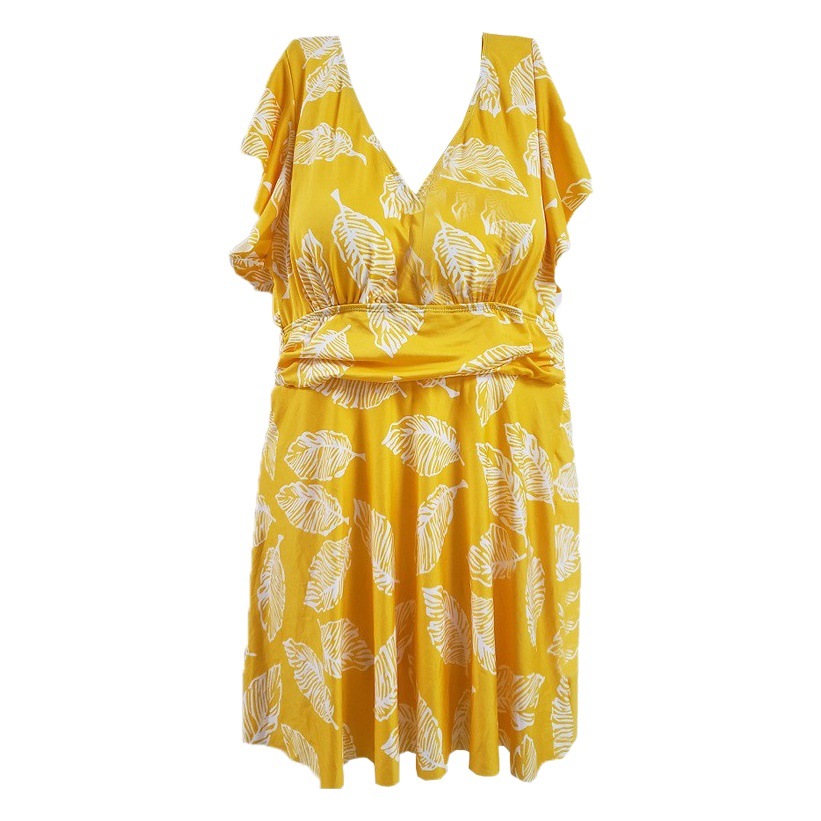2025 New Swimsuit Hot Spring Plus Fat and Slim Conservative Skirt Style Flesh-Covering Plus Size Swimsuit Fat Mother Swimsuit