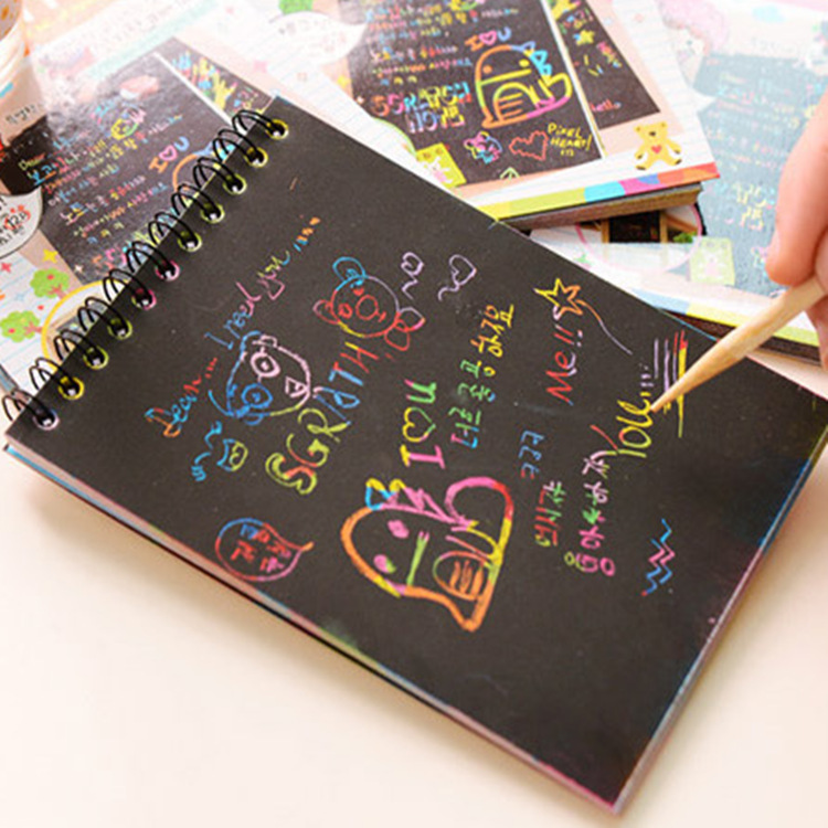 Picture of Children's DIY scratch painting book creative colorful graffiti book kindergarten art supplies wholesale student stationery Painting Book