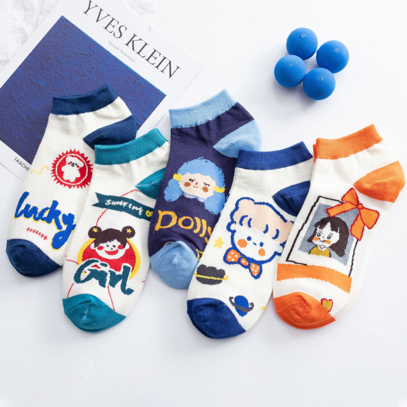 Marubeni Head Japanese Socks Children's Instagram Fashionable Summer Thin Shallow-top Short Socks Cute Cartoon Boat Socks Invisible Short Socks