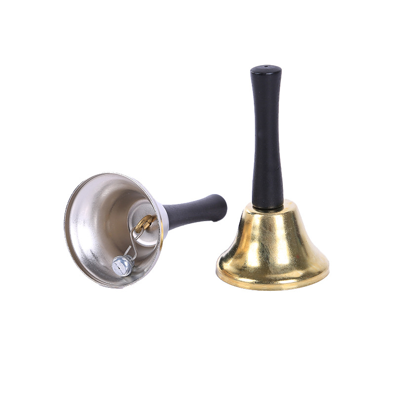Picture of Christmas Supplies Santa Claus Wooden Hand Rattle Christmas Bell Decoration Gold Silver Class Bell Wholesale