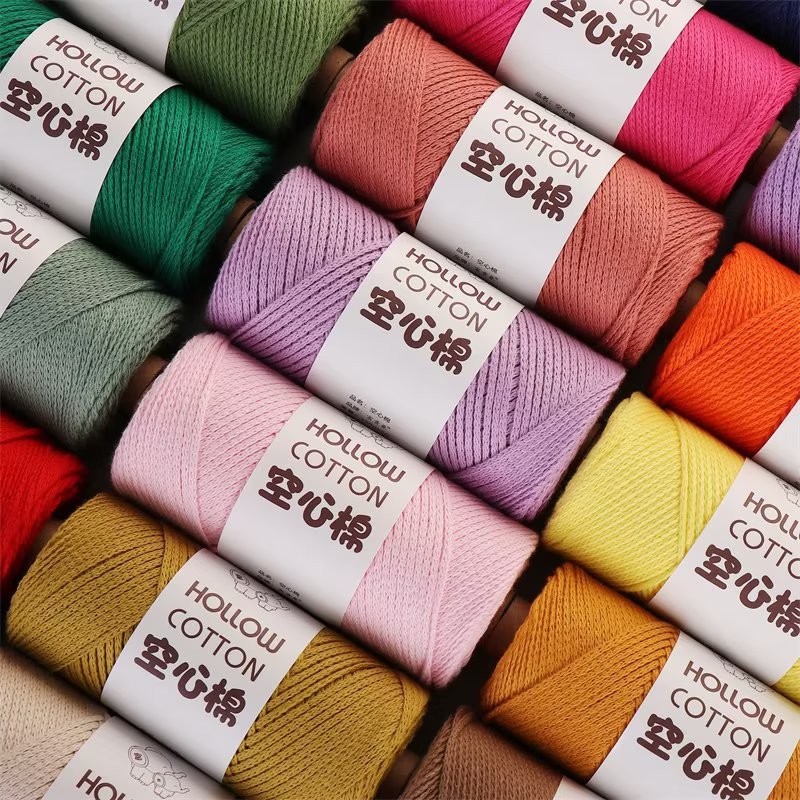 biggift hollow cotton wool cotton yarn round yarn diy handmade bag cotton rope shaking little red book same style