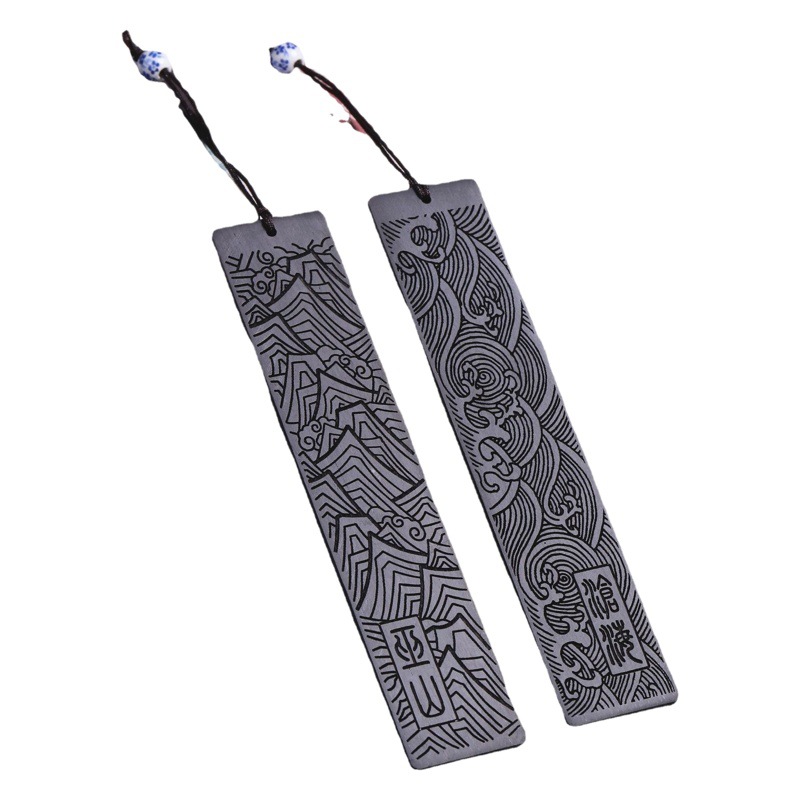 Chinese style wooden bookmark mahogany carving Wushan Canghai laser engraving company Wen Chuang graduation gift Ebony