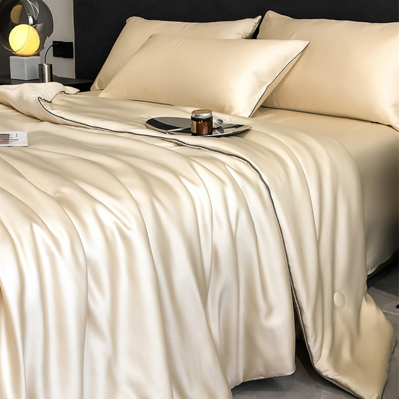 Picture of Class A Lyocell Fiber Tencel Summer Quilt Four-piece Superior Air-conditioning Quilt Summer Cool Quilt Core Machine Washable Thin Quilt