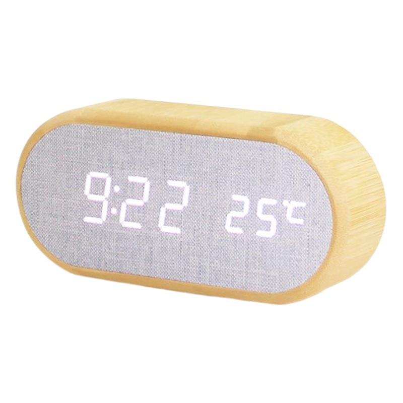 Creative Led Digital Clock Luminous Silent Multifunctional Bamboo Alarm Clock Student Gift Bedside Wooden Clock Clock