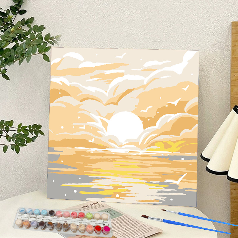 Picture of Digital oil painting landscape Dafen village hand-painted mathematical oil painting coloring painting oil painting flowers flower oil painting wholesale