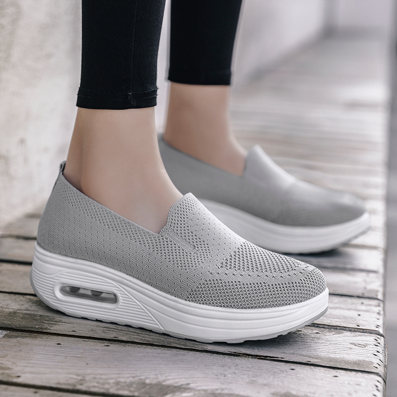Picture of Foreign Trade 2025 Large Size Women's Shoes Pure Color Breathable Fly Woven Shoes One-Leg Women's Sports Shoes Socks Casual Shoes