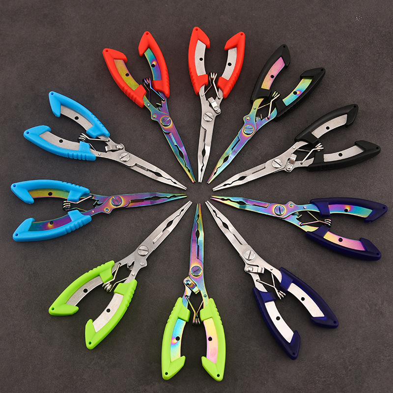 Outdoor fishing gear fish digger stainless steel straight eagle beak fishing pliers multi-function road Asia forceps