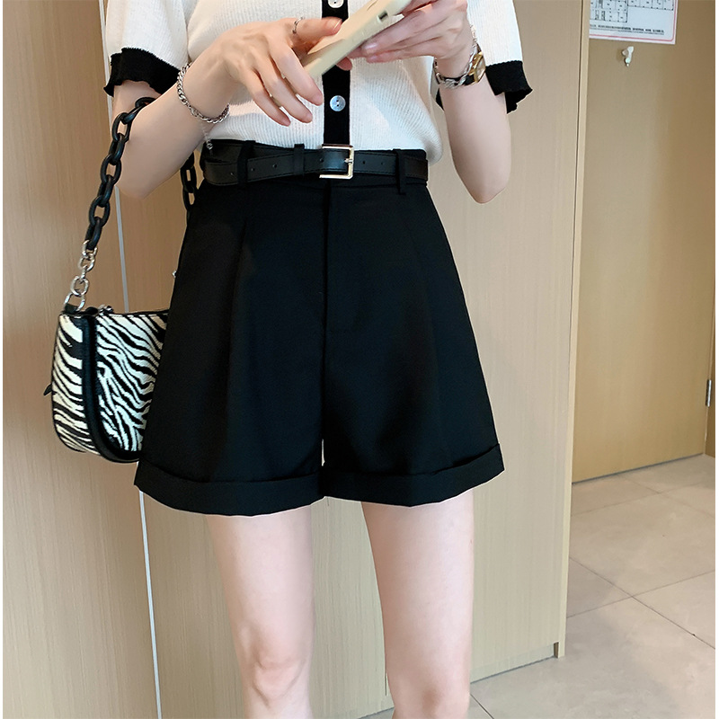 Picture of Fashion High Waist Wide Leg Shorts Women's Summer Wear 2025 Summer New Outer Wear Pants Hop Pants Five-point Pants