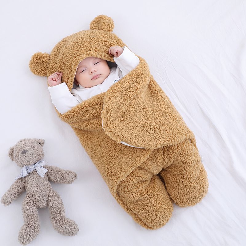 Picture of Coated Baby Newborn Baby Sleeping Bag Anti-Scare Swaddling Baby Supplies for Newborn Baby in Autumn and Winter
