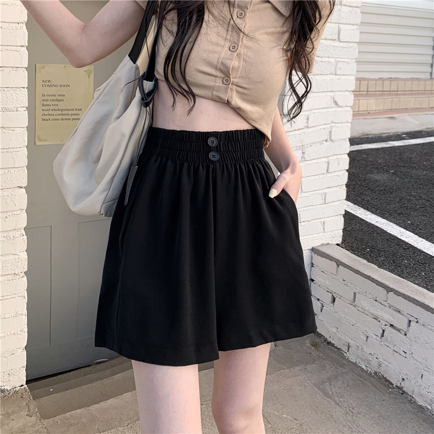 Five shorts summer thin plus size chubby girl high waist loose slim elastic waist wide leg pants Joker a generation of hair