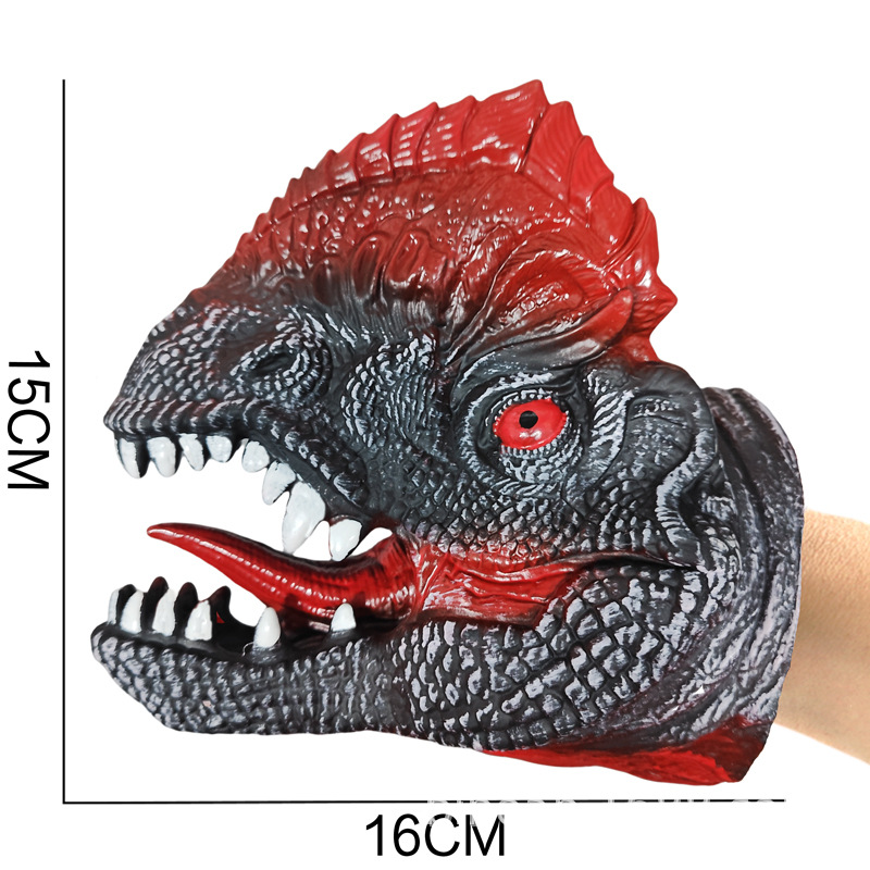 Picture of Dinosaur Hand Doll Gloves Soft Glue Tyrannosaurus Rex Triceratops Shark Simulation Animal Model Stall Shark Arm Toy Cross Border