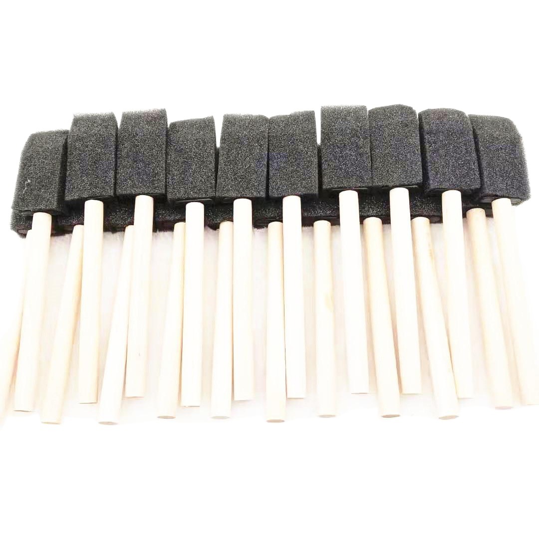 Wooden handle black sponge shovel brush Children diy graffiti painting sponge shovel toddler early education art supplies