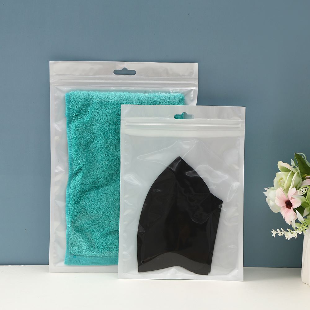 Picture of in stock yin and yang bone bag plastic packaging bag pearl film plus CPP/OPP transparent white bag pearl film self-sealing bag
