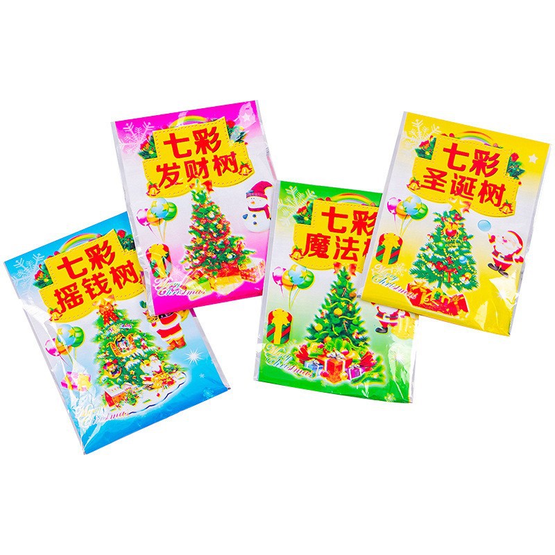Picture of Magic Christmas Tree Paper Tree Blossoms Long Snowflakes Magic Watering Growth Crystallization Colorful Christmas Gifts