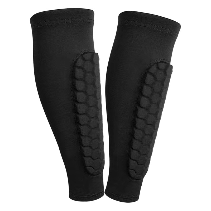 Honeycomb Calf Socks for Men, Shin Guards for Football, Anti-Collision Fixed Shin Guards, Professional Badminton Knee Pads, Professional Shin Guards