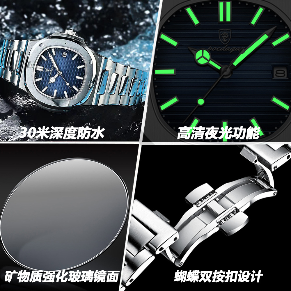 Picture of Swiss brand new waterproof ultra-thin men's watch calendar quartz watch live foreign trade explosions a generation of hair