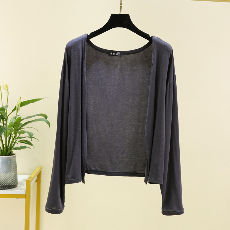 Picture of Modal sunscreen cardigan women's summer thin long-sleeved outerwear knitwear jacket loose casual waistcoat Spring