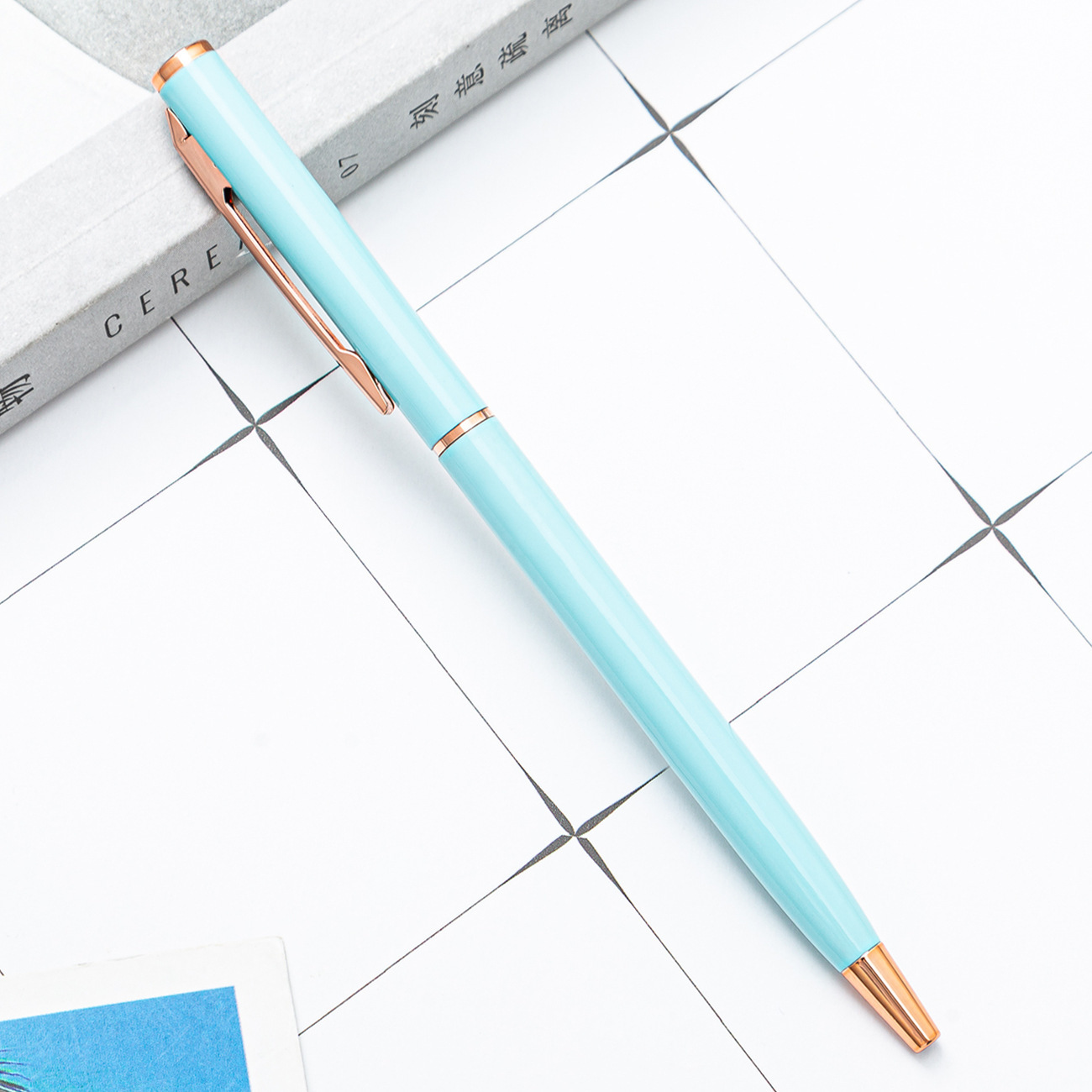 Picture of Metal pen flat head Gao Shi pen spot multicolored pen wholesale business advertising pen printing LOGO small Gao Shi ballpoint pen