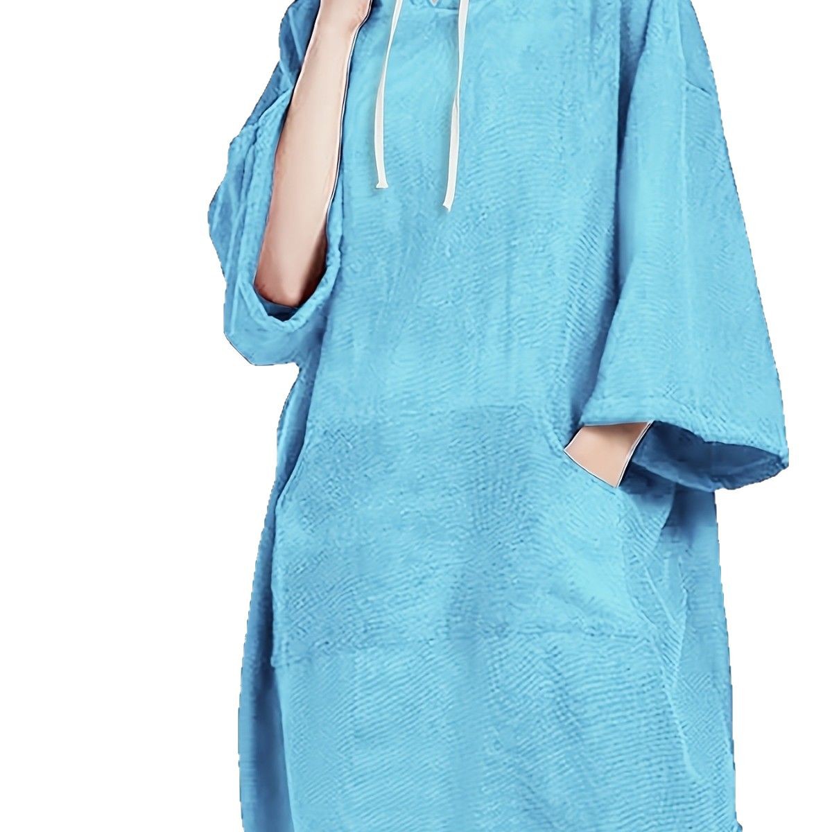 Picture of Thickened Microfiber Hooded Cape Bath Towel Quick-Drying Cape Swimming Beach Surfing Couple Changing Bathrobe