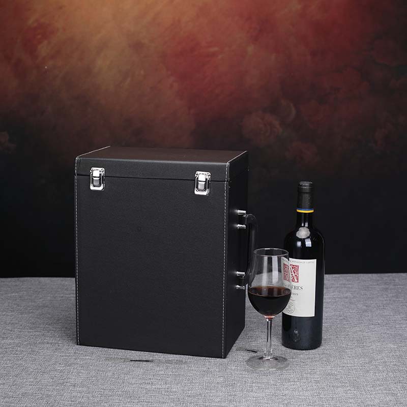 Picture of High-End Six-Bottle Wine Box in Stock, Wine Packaging Gift Box, Six-Bottle Wine Leather Case, Wine Bottle Gift Box, Wine Box