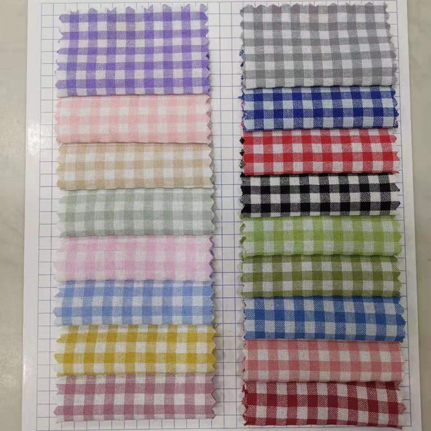 Spring and summer new plaid fabric candy-colored washing sunny lattice comfortable in the hand Women's fashion casual fabric