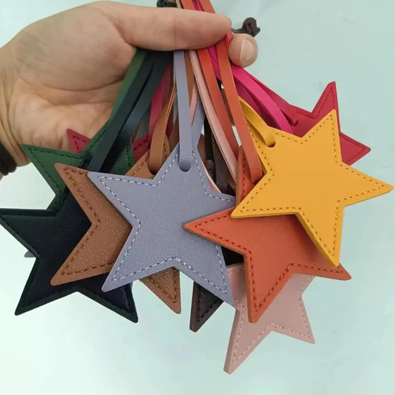Korean-style Five-pointed Star Leather Bag Pendant Bag Keychain Pendant Car Star Pendant Decoration