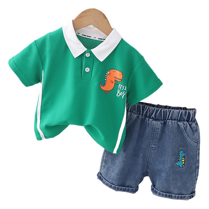 Boys' T-shirt short-sleeved Korean style children's clothes 2023 New Polo shirt top summer suit baby summer fashion