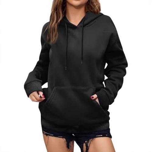 Picture of Cross-border women's clothing Amazon wish European and American foreign trade independent station 2025 autumn and winter fleece-lined loose hooded women
