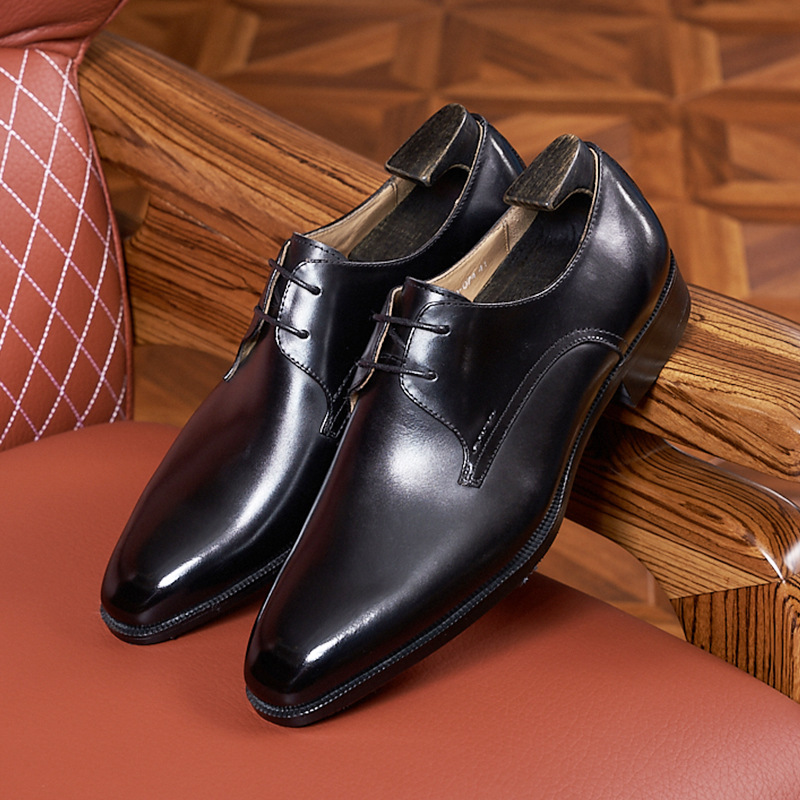 British Pointed Leather Breathable Men's Shoes Top Layer Cowhide Business Casual Men's Leather Shoes plus size Handmade Oxford Shoes