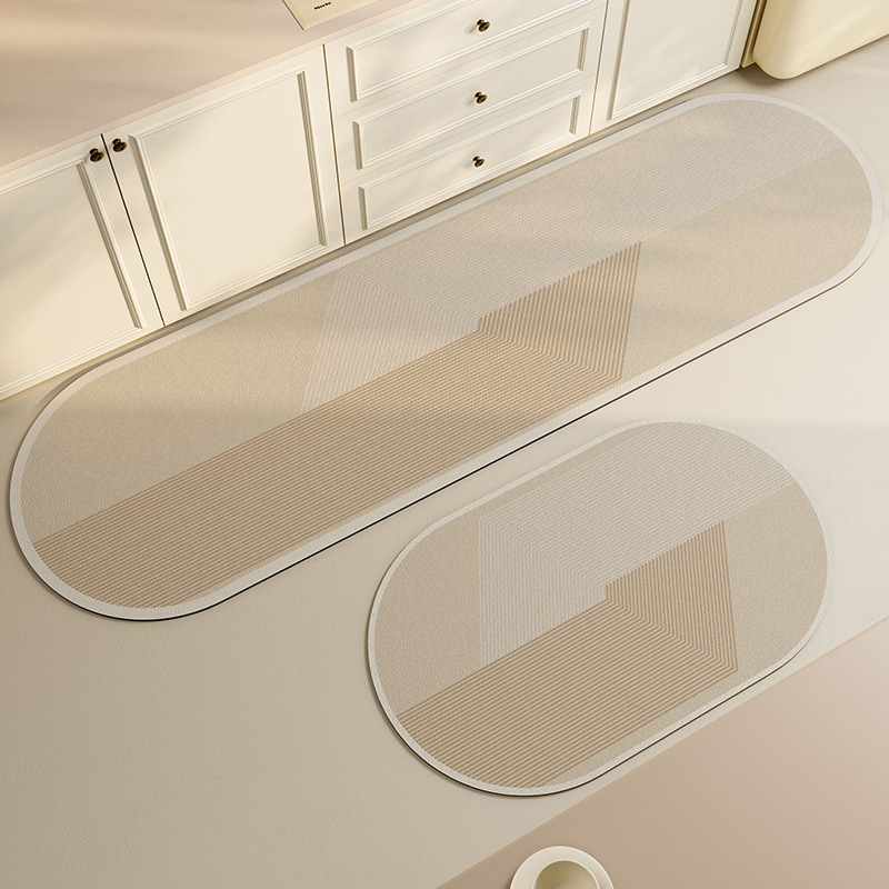 Picture of Japanese Style Line Diatom Mud Water Absorbing Oil Kitchen Mat Light Luxury Bathroom Non-Slip Floor Mat Bathroom Quick-Dry Door Mat