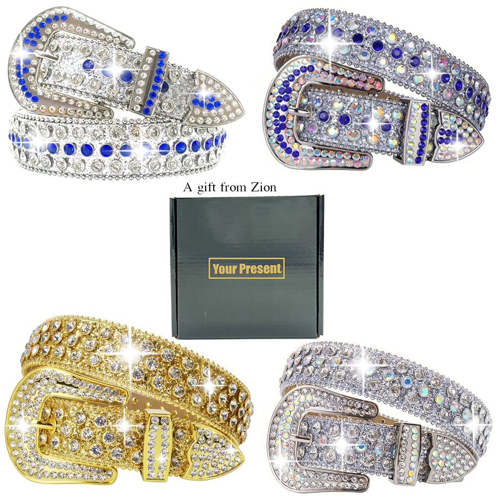 Fashion Belt Y2K Western Rhinestone Belt Personalized Denim Denim Crystal Rivet Jeans Belt