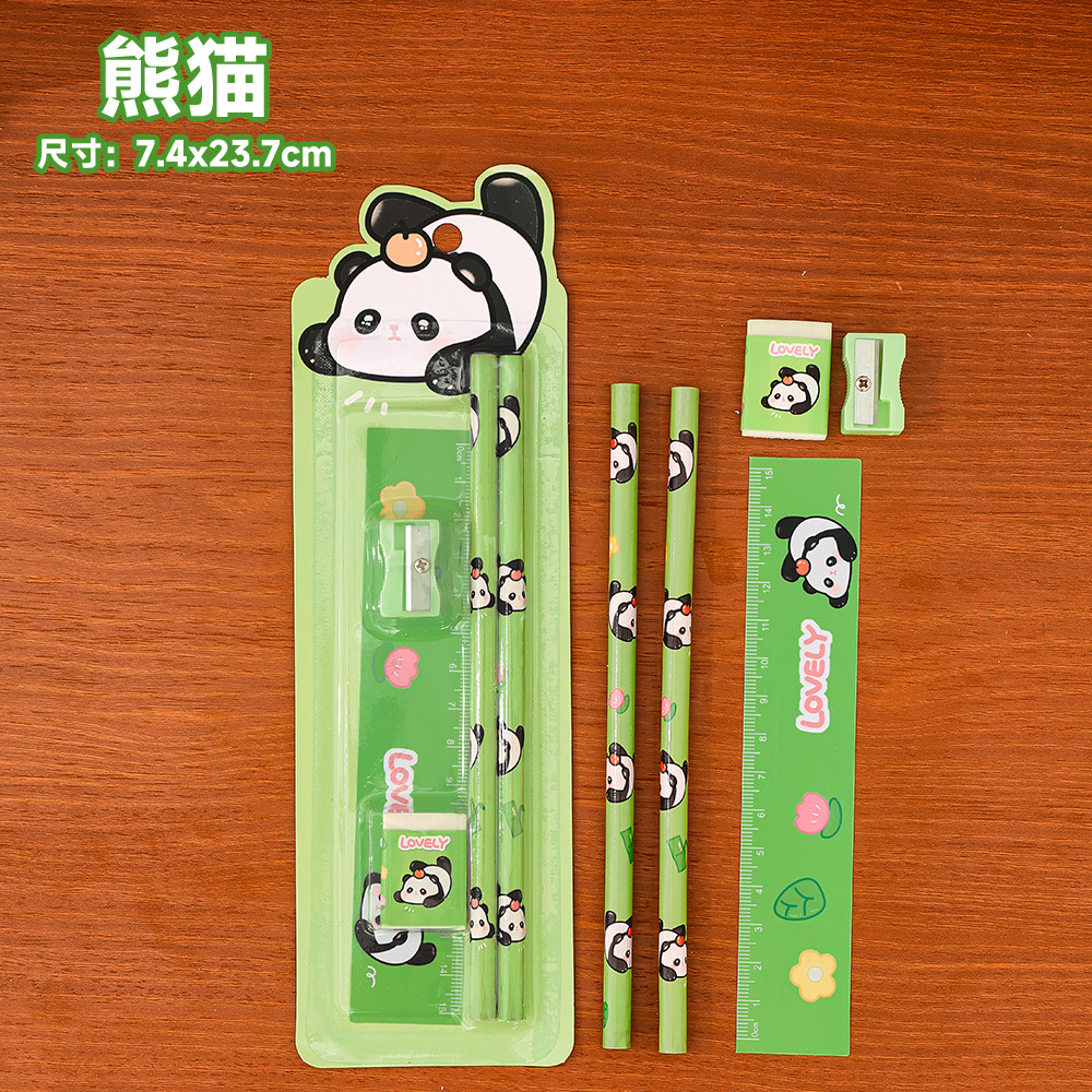 Picture of Cartoon Stationery Set Children's Cute Pencil 5-Piece Holiday Gift Kindergarten Prize Wholesale School Supplies