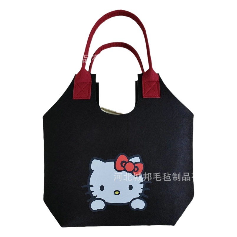 Felt Handbag Vegetable Basket Bag Lightweight Western Style Open Summer Lunch Box Bag Gift Shopping Bag