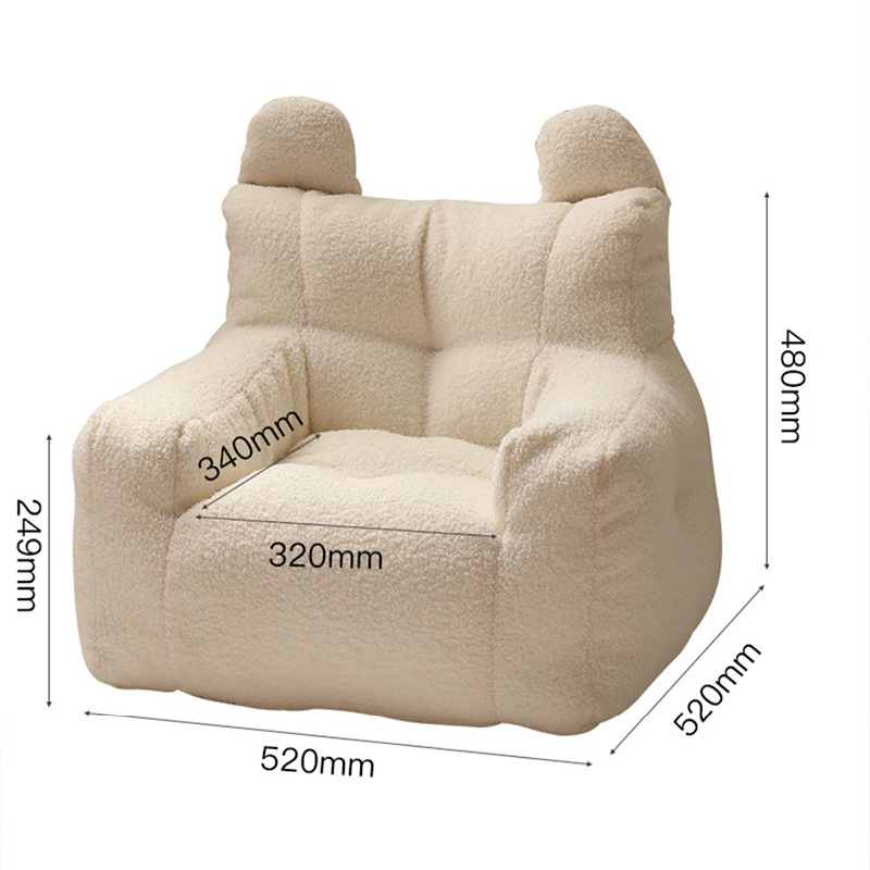 Picture of Children's Sofa Lamb Fleece Cute Single Person Baby's Seat Reading Area Cartoon Sofa Children's Room Casual Small Sofa