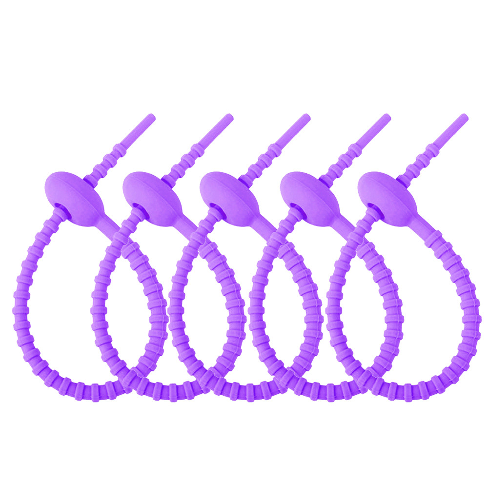 Picture of 215mm silicone cable tie data line storage finishing winder DIY key chain jewelry pendant color lanyard