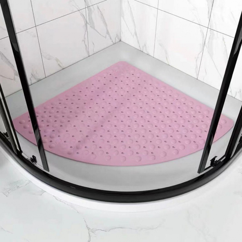 Picture of Fan-Shaped Bathroom Non-Slip Mat Bath Shower Foot Mat Hotel Bathroom Toilet Shower Room Floor Mat Large Massage